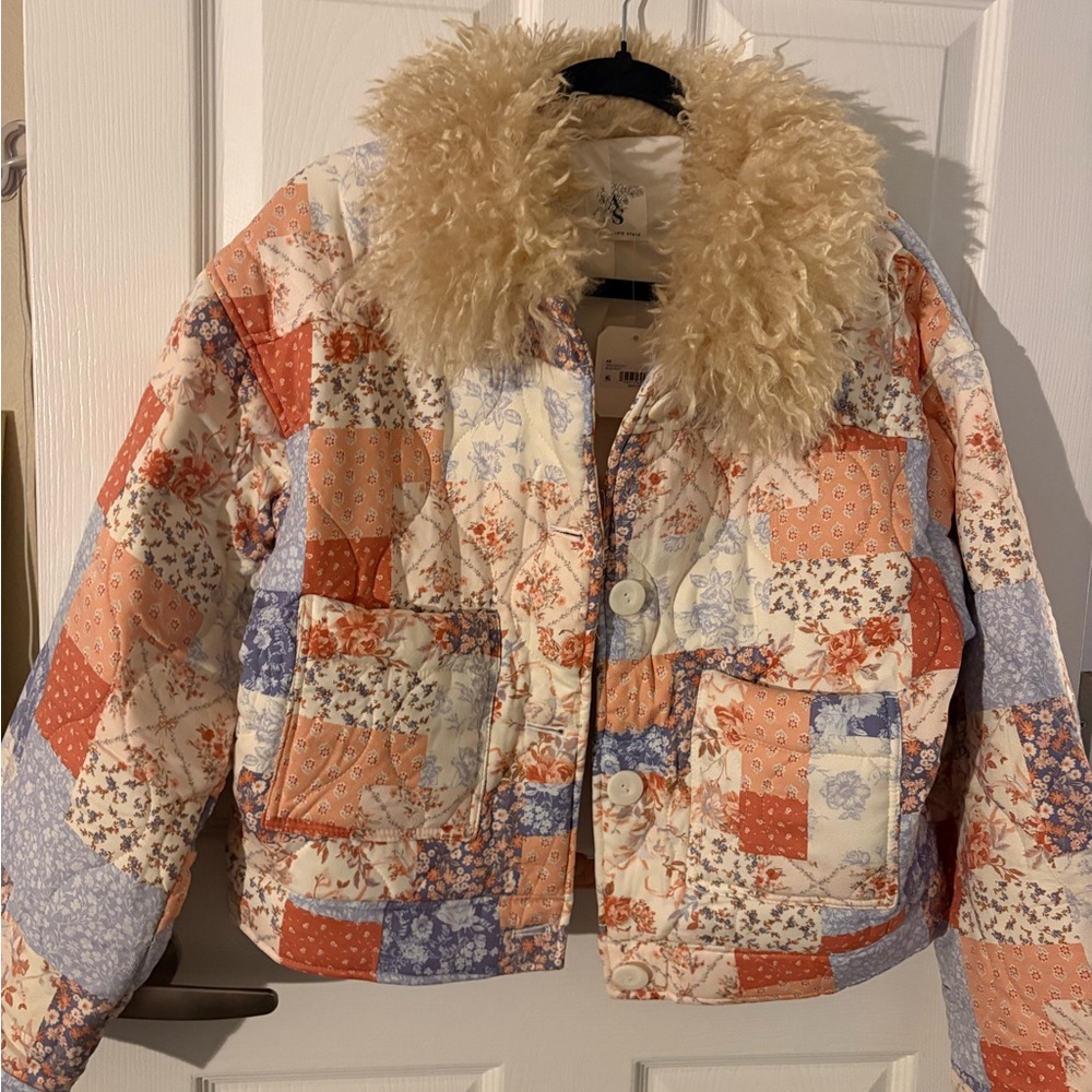 Altar'd State Multicolor Patchwork Teddy Jacket N… - image 4